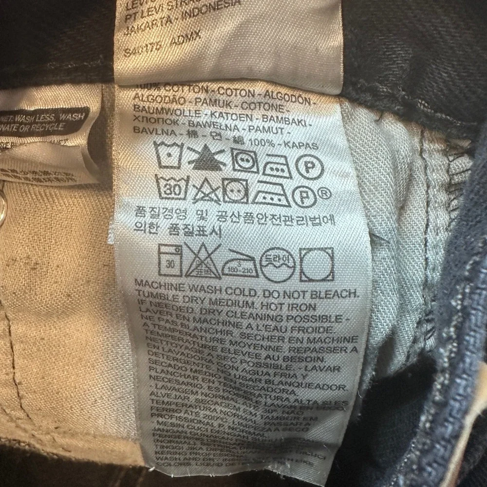 Levi's 516 Jeans Mens 30x32 (31x30) Black Straight Leg Distressed Paint Splatter